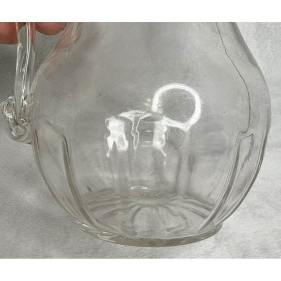 Antique Victorian Glass Pitcher With Ornate Metal Lid & Handle - Picture 9 of 11